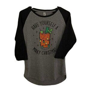 Instant Message Women’s ‘Have Yourself A Mary Christmas’ Raglan Sleeve T-Shirt-M